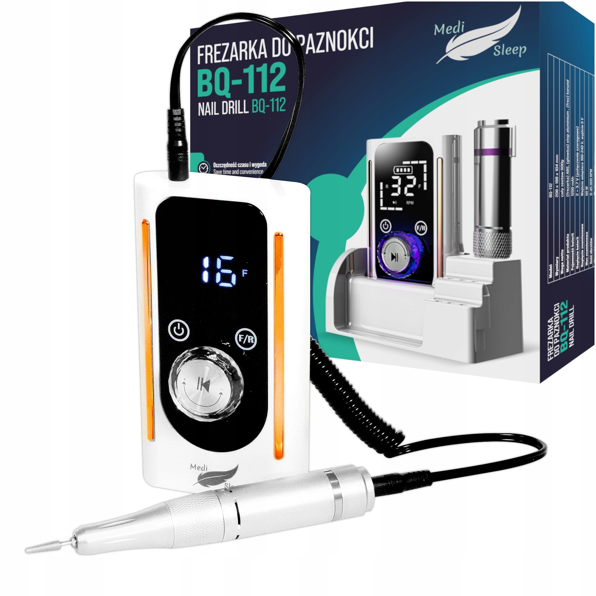 Profesionální Bruska Na Nehty Manikúra Pedikúra Výkonná 45 Tis Ot./min