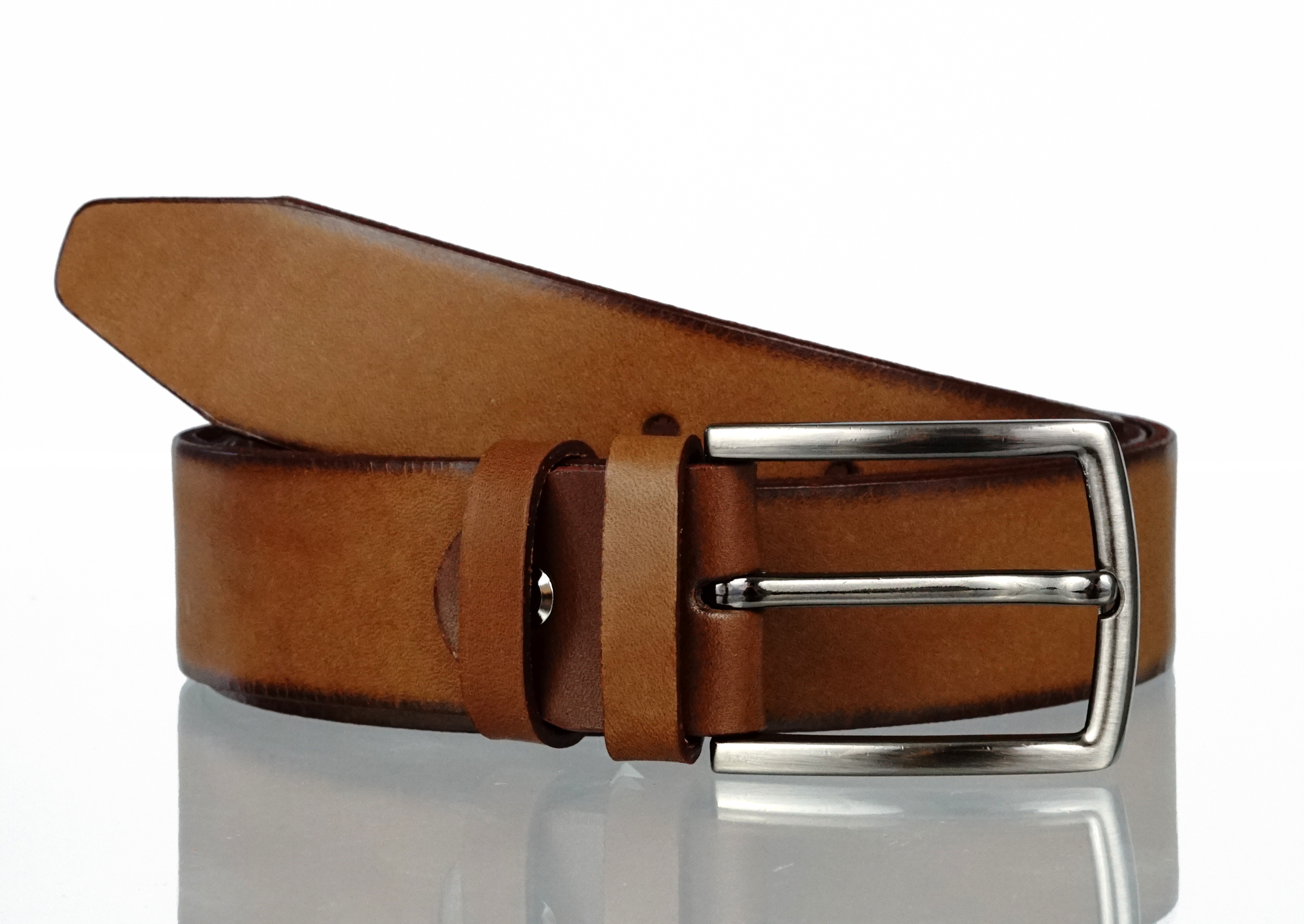 SKÓRZANY PASEK BLAKARDO 3,5 CM BRĄZOWY TRAST 120 Marka BLAKARDO