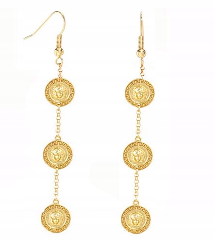 Dlouhé Náušnice Zlaté s mincemi Velmi efektní Stylové Glamour Colibra