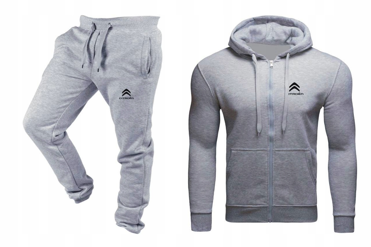 Tepláková Souprava Teplákovka Citroen Pánská Rozepínací Šedá XXL