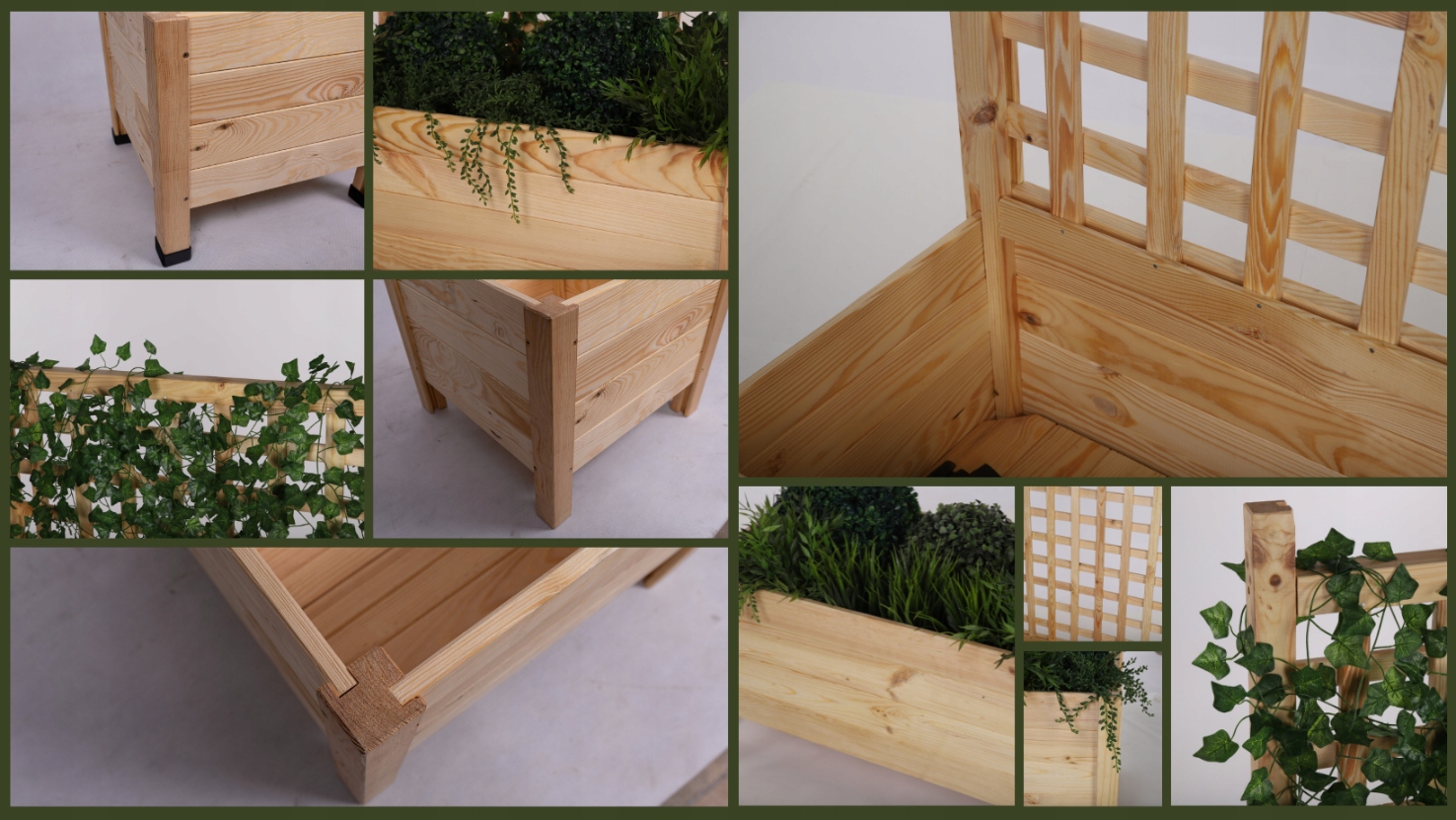 Drewniana donica RD-DNC /34x40x40cm/ Szara Długość 40 cm