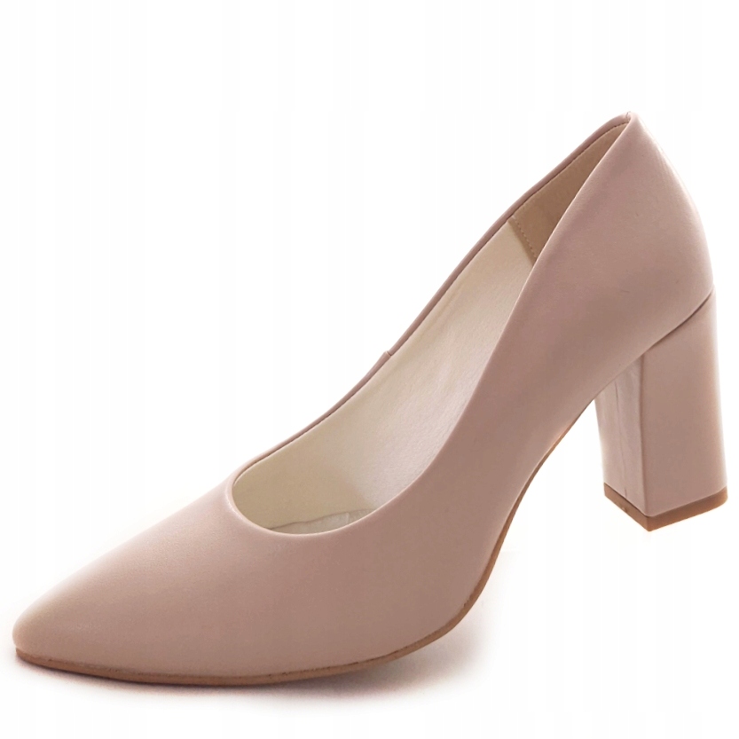 Dámské lodičky střední podpatek Kožená stélka Béžová Lavini 709/4