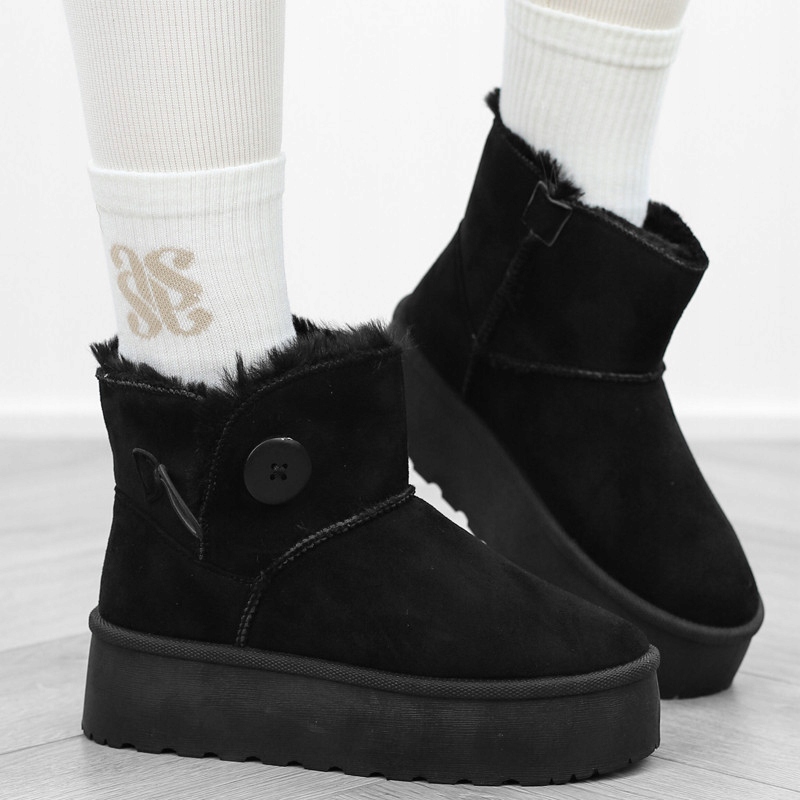 Czarne śniegowce damskie mukluki platforma futerko V-696 r.37 Marka inna