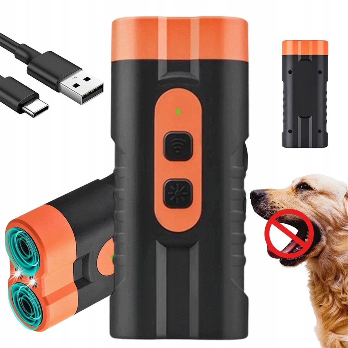 Levně 15-40KHZ Ultrazvukové Anti-štěkání Zařízení S 2 Led Oranžovými