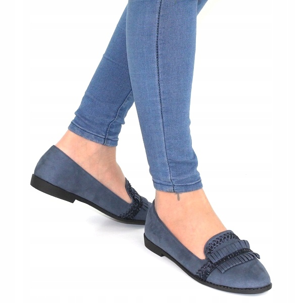 

Zamszowe Balerinki Buty Damskie Z Cyrkoniami r 39