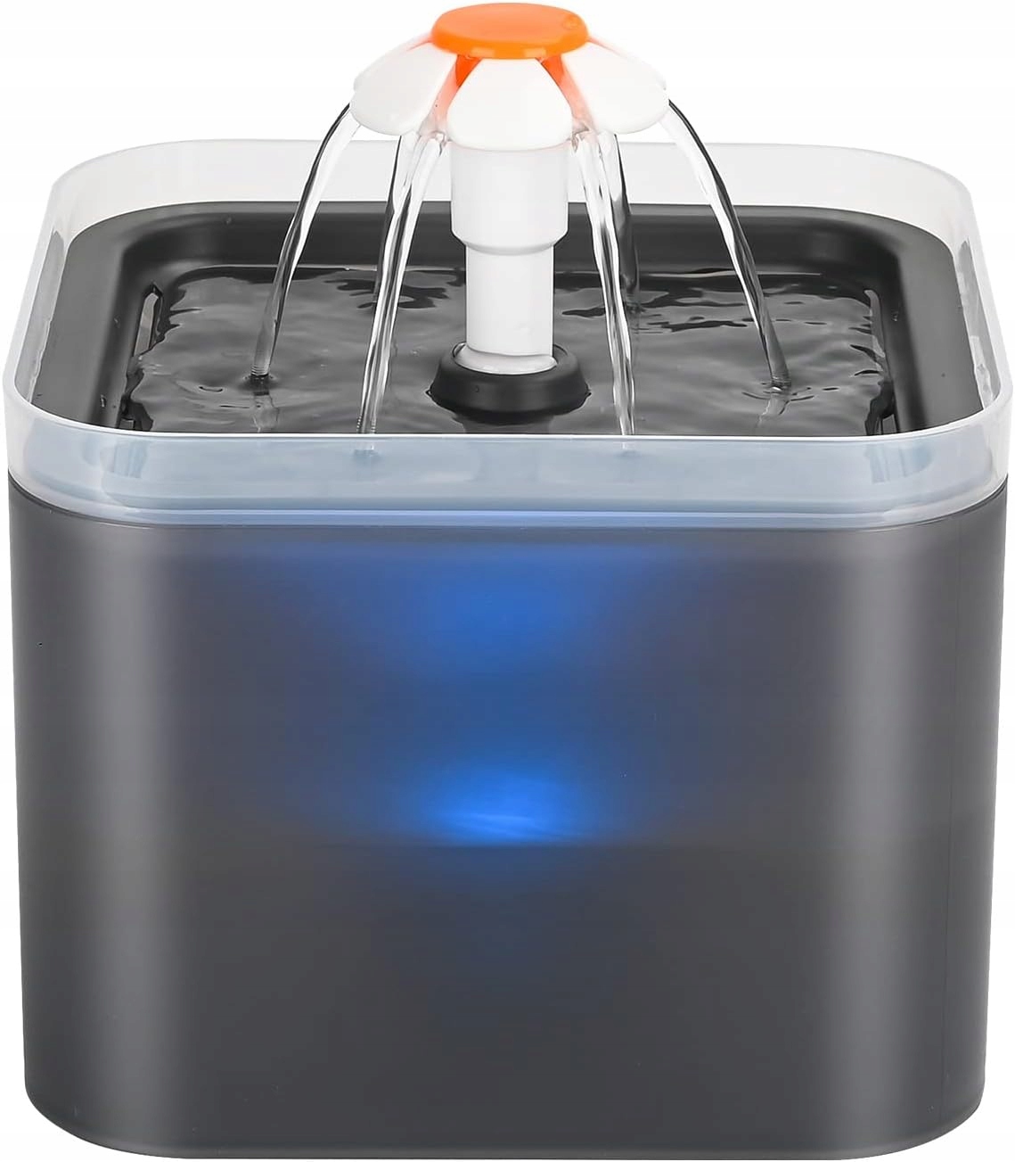 Levně Napáječka s fontánou pro psa kočku šedá 2 L Aonboy Led světlo