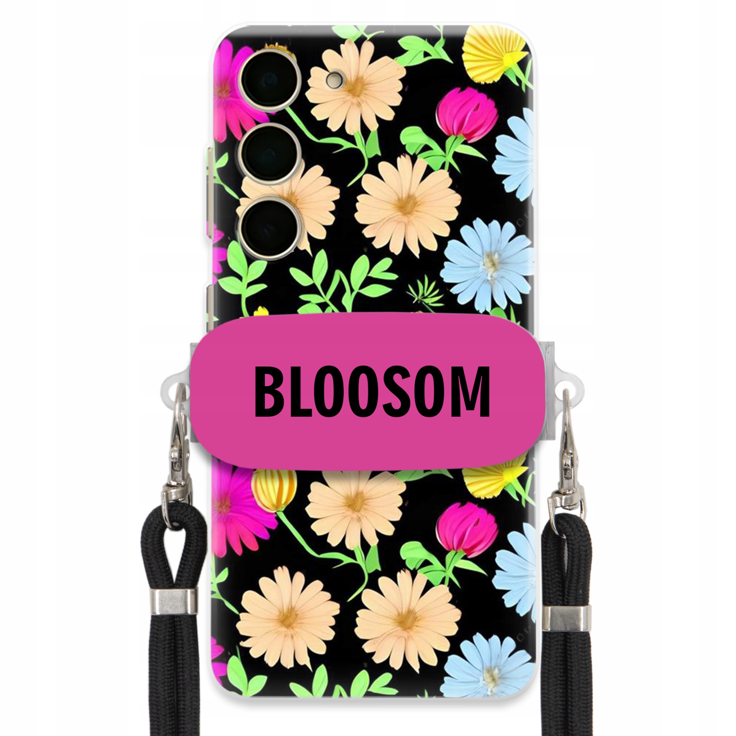 Puzdro Držiak Crossbody Pre Samsung S24 Puzdro Case Kvety Bloosom Flower