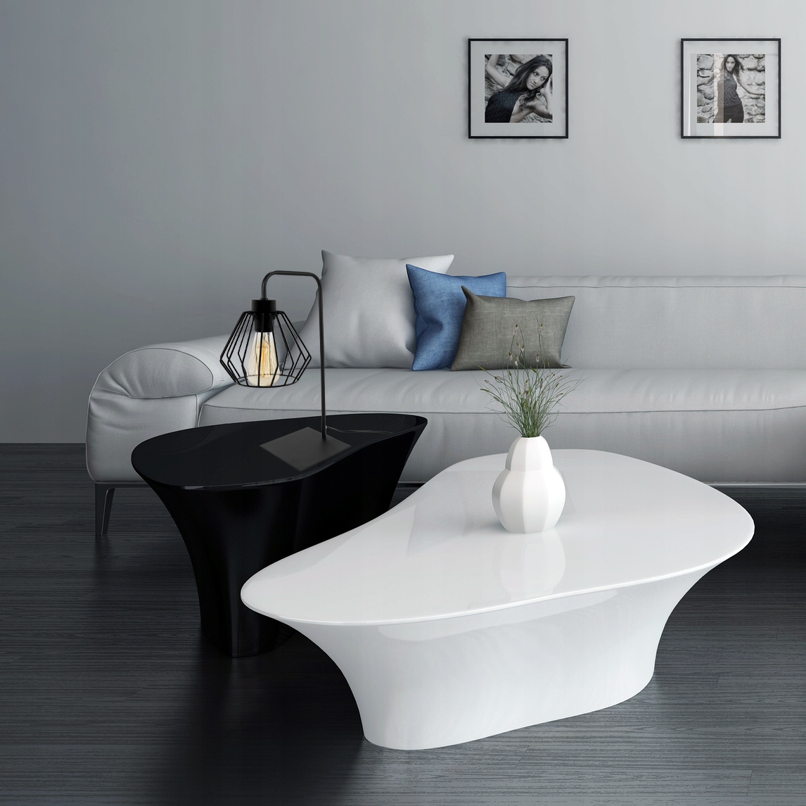 LAMPKA STOJĄCA NOCNA BIURKOWA DRUCIAK CZARNA LED Zasilanie sieciowe