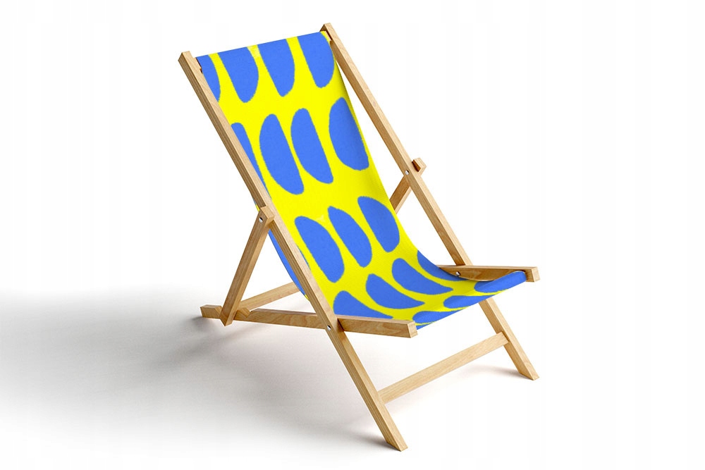 Dřevěné Lehátko jako dárek Veselý Potisk žluto-modré barvy