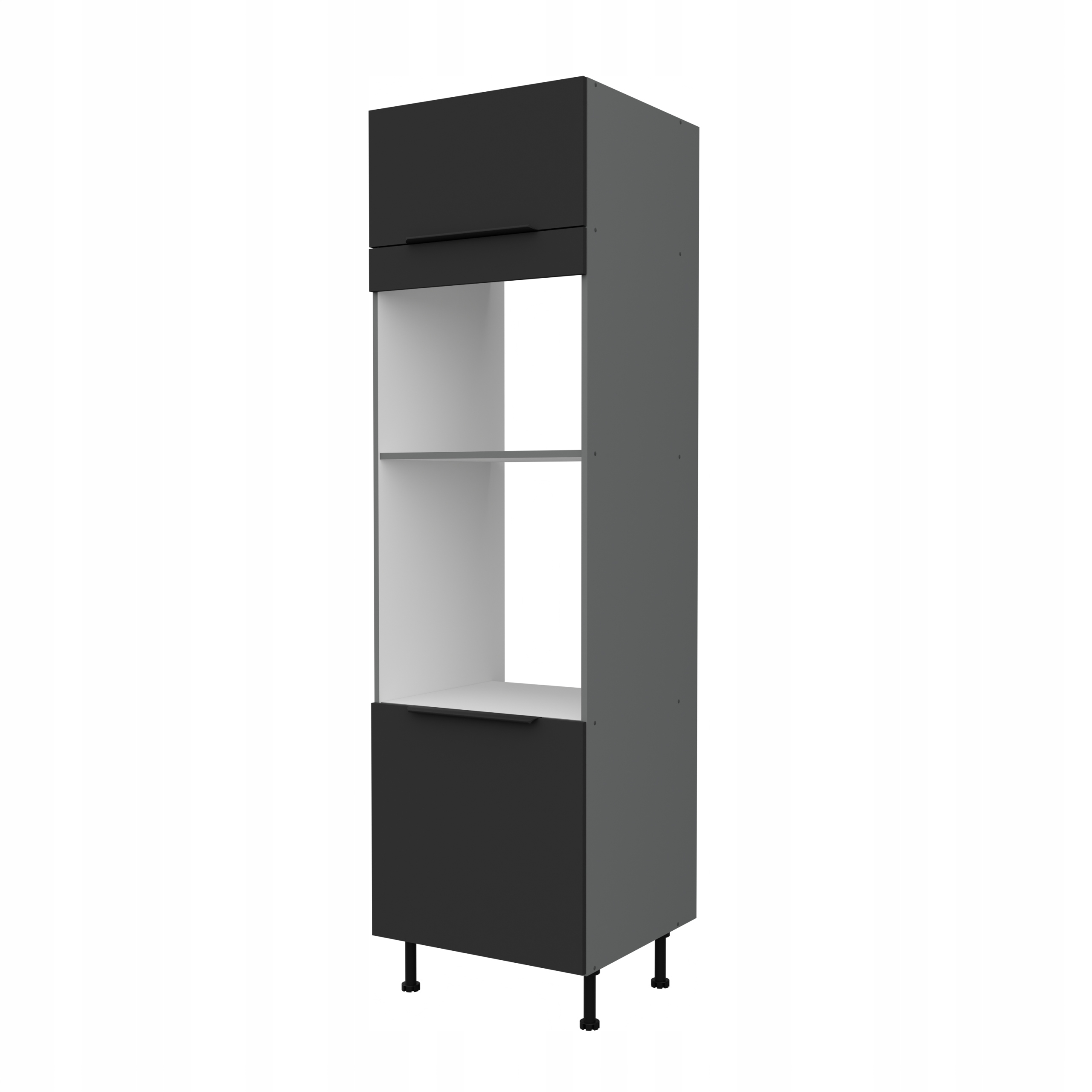 Sloupek pro zabudování trouby a mikrovlnné trouby 60, kuchyňský sloupek 60 cm, černý