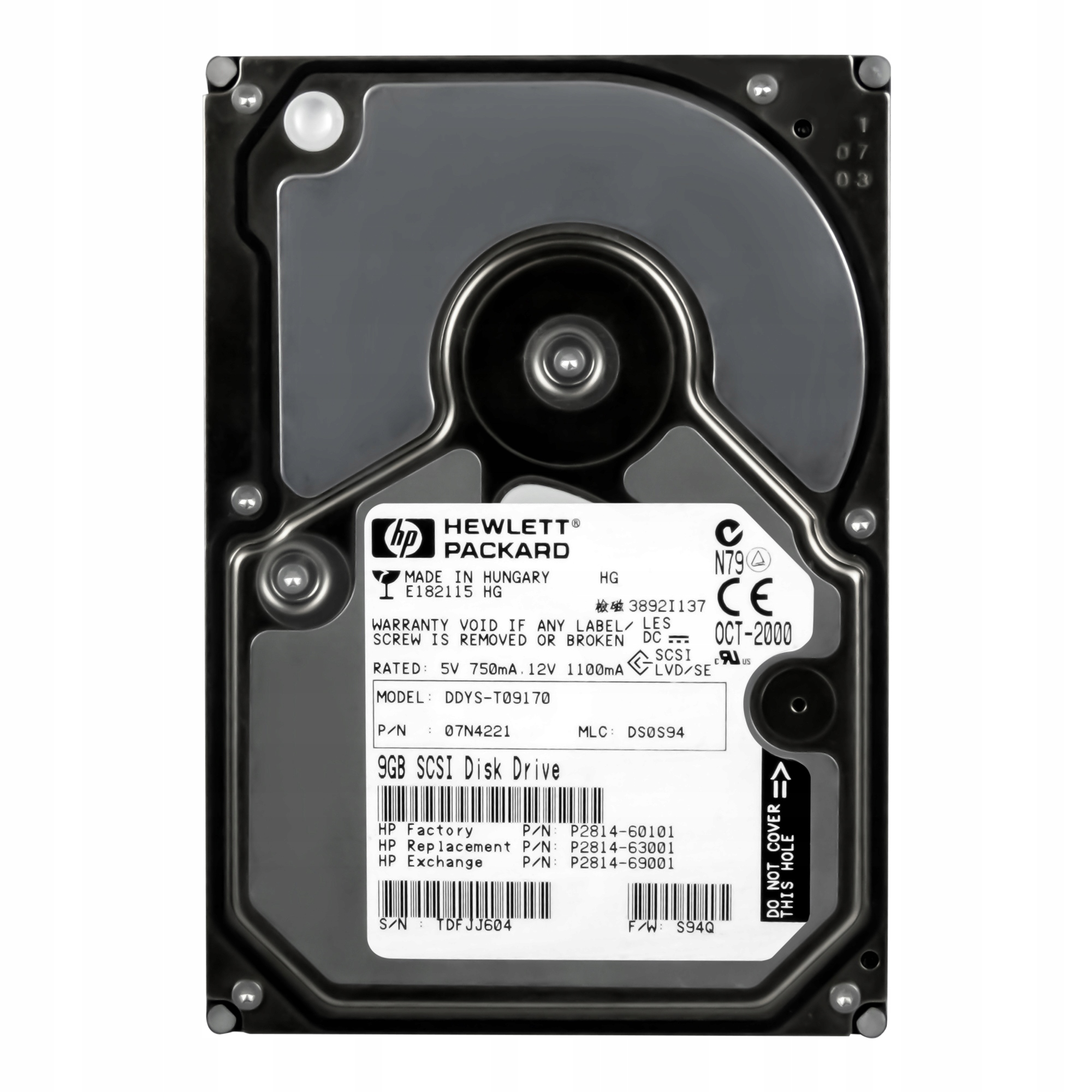 Hp P2814-60101 9.1GB 10K 4MB Scsi 3.5' DDYS-T09170