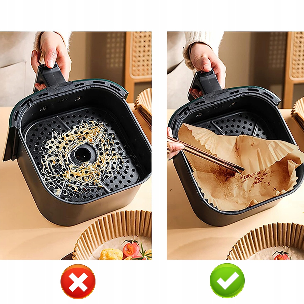 100X PAPIERU DO PIECZENIA DO FRYTKOWNICY JEDNORAZOWEGO UŻYTKU ŻAROODPORNEGO Materiał inny