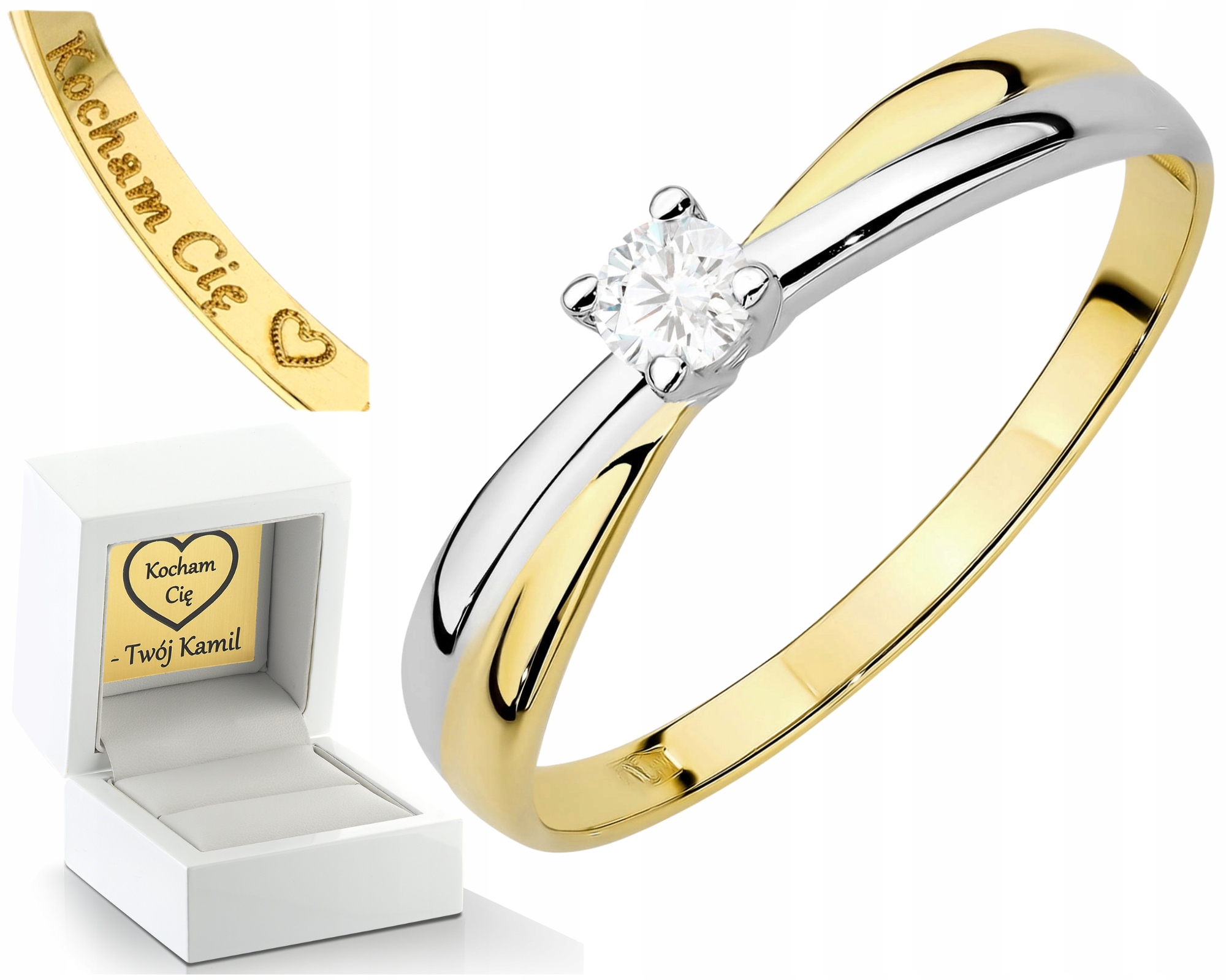 Prstýnek Laboratorní Briliant Žluté A Bílé Zlato Drť 585