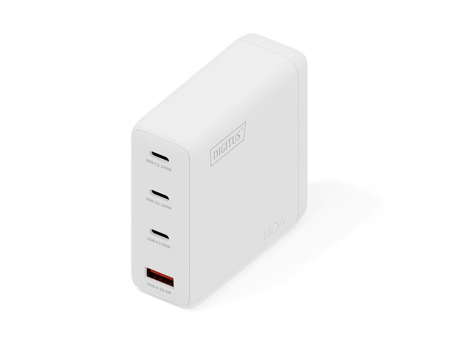 Ładowarka sieciowa zasilacz 140W GaN II Usb-a x1 Usb-c x3 Digitus DA-10305