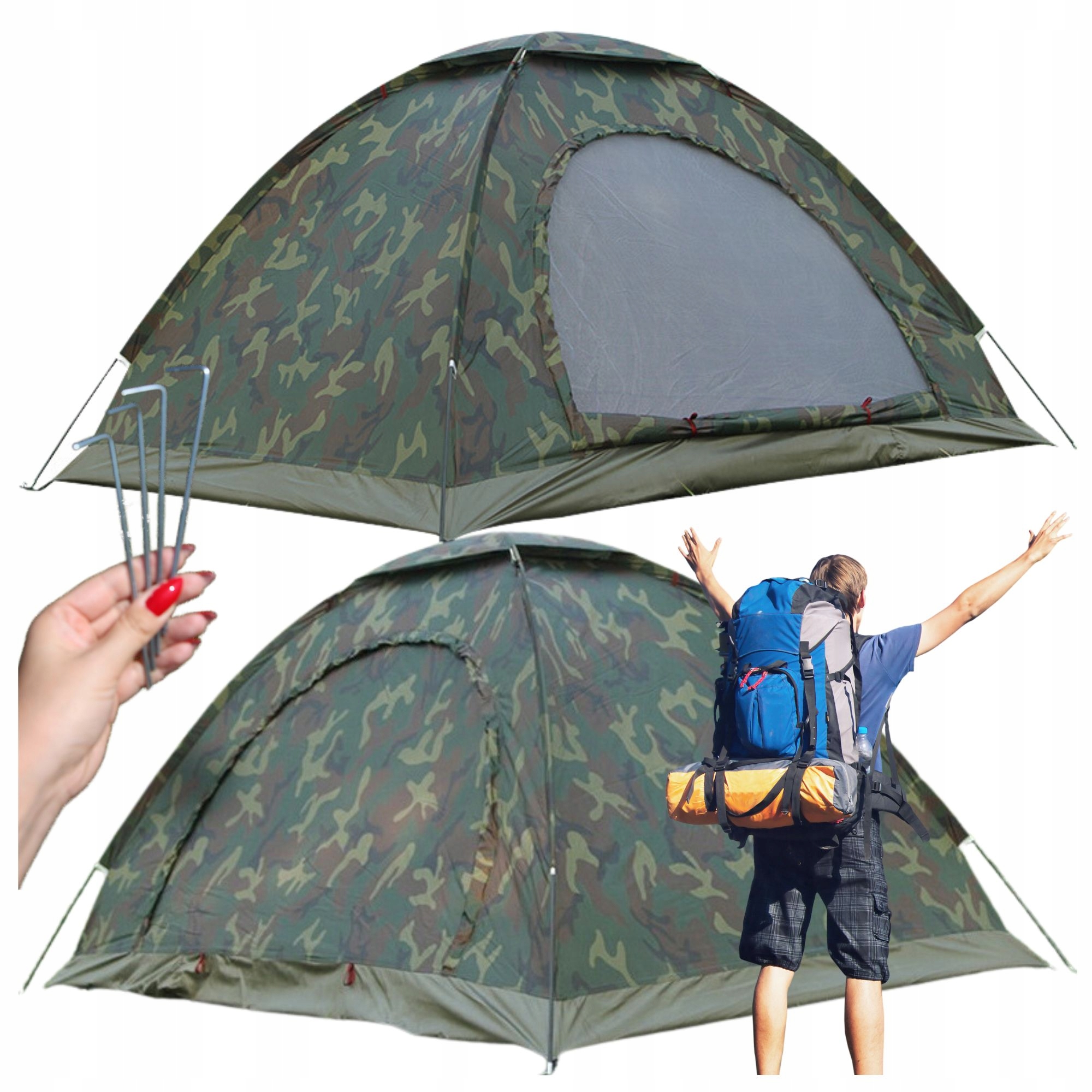 2MÍSTNÝ Lehký Stan Voděodolný Tropikem Moskytiéra Kempingový Kaprový