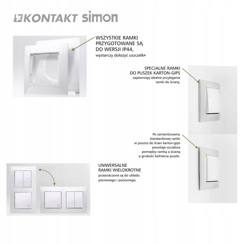 Kontakt Simon 54 Ramka pojedyncza biała Simon54 Kod producenta DR1/11