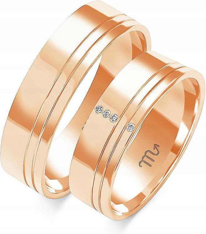 Zlatý snubní prsten pro pár na svatba 14K 585 vel. 29 30 31 dámský pro muže na svatbu