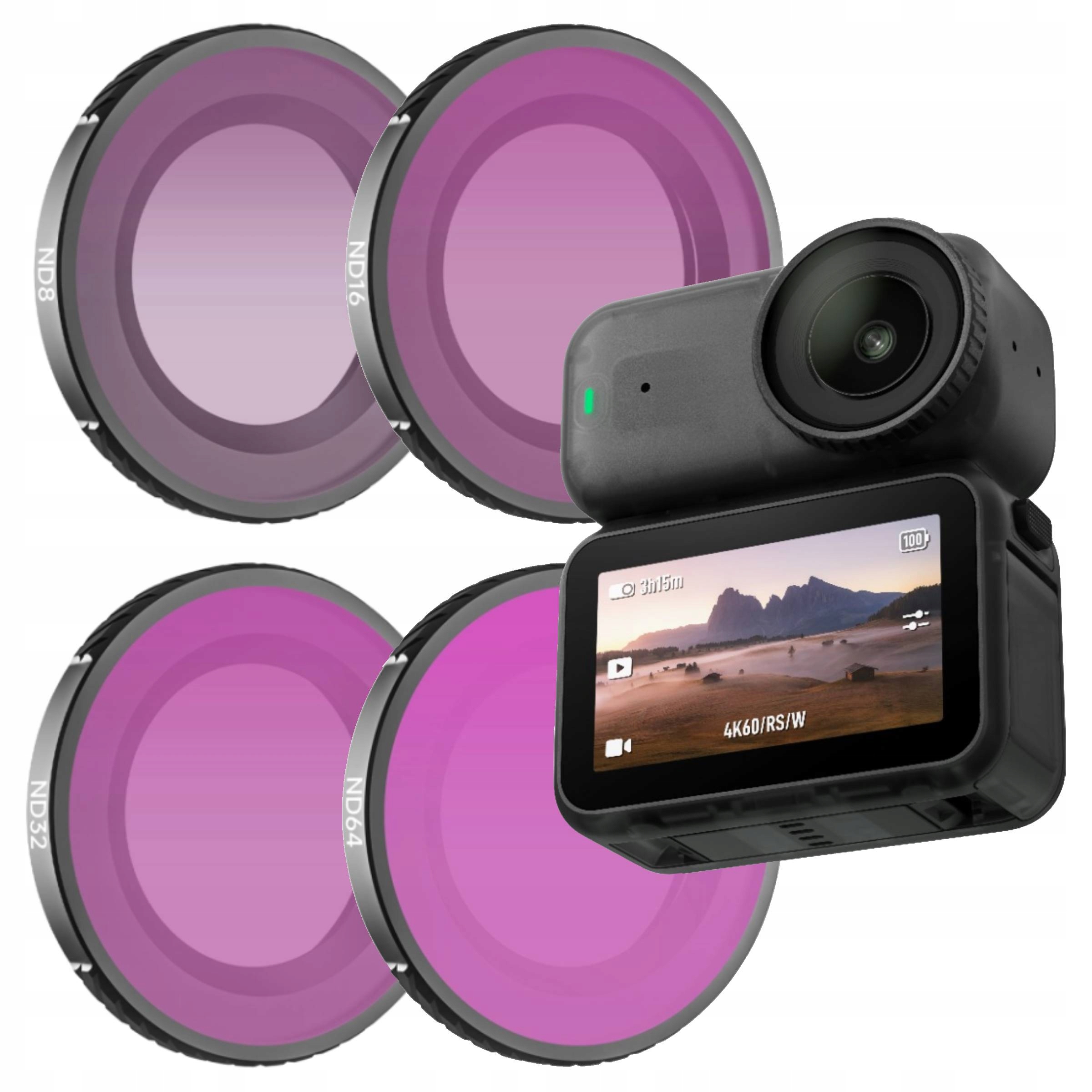 Sada 4 šedých filtrů pro kameru Dji Osmo Nano ND8 ND16 ND32 ND64