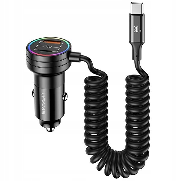 

Usams Ładowarka Samochodowa 2xUSB-C 1xUSB-A C33 60