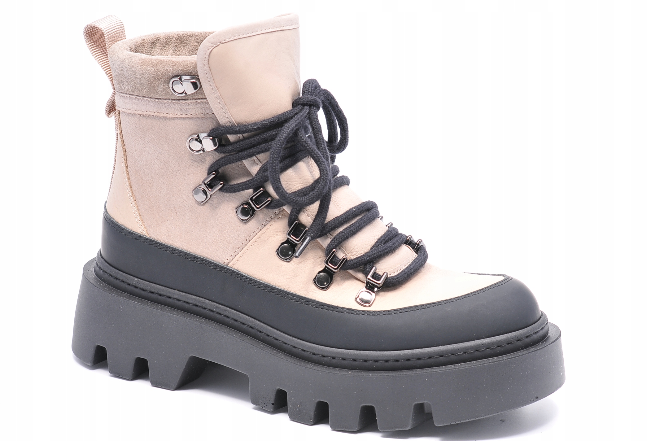 Kotníkové Kotníkové Boty Nessi 24688 v černé a béžové barvě, Velikost 39