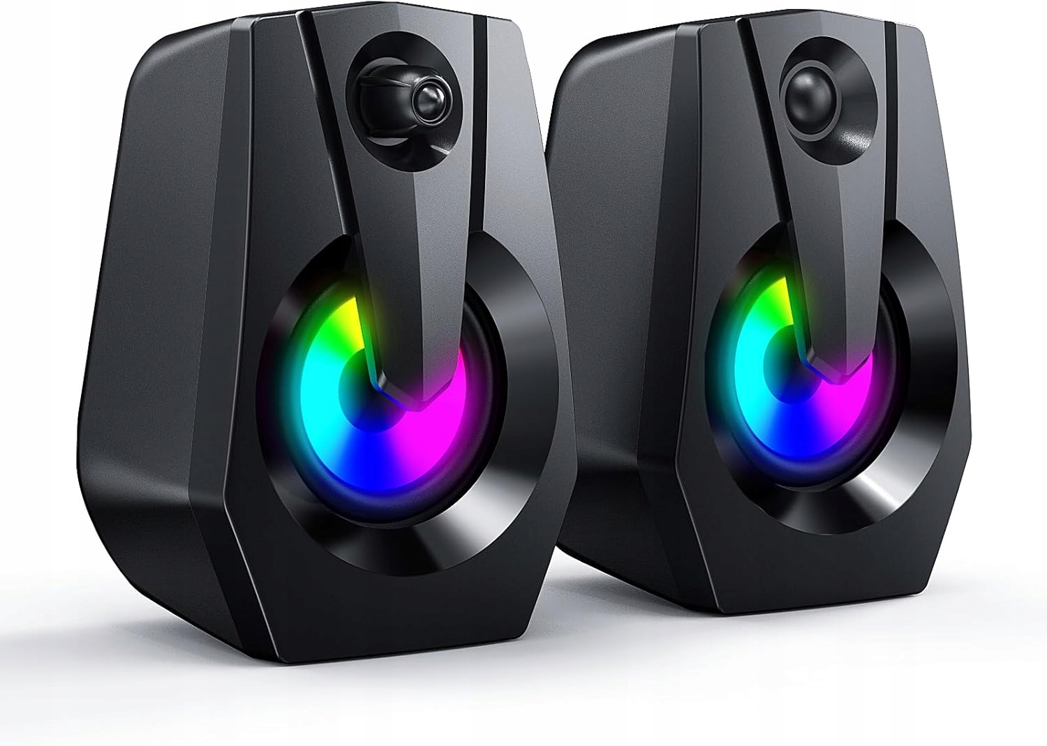 GŁOŚNIKI KOMPUTEROWE 2.0 LED STEREO USB AUX 10W SZARE