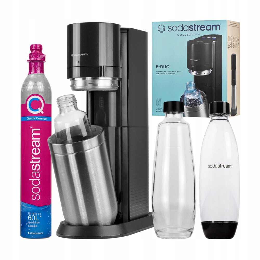 Elektrický saturátor SodaStream E-Duo 2 fľaše (sklenená+PET) s plynom CO2