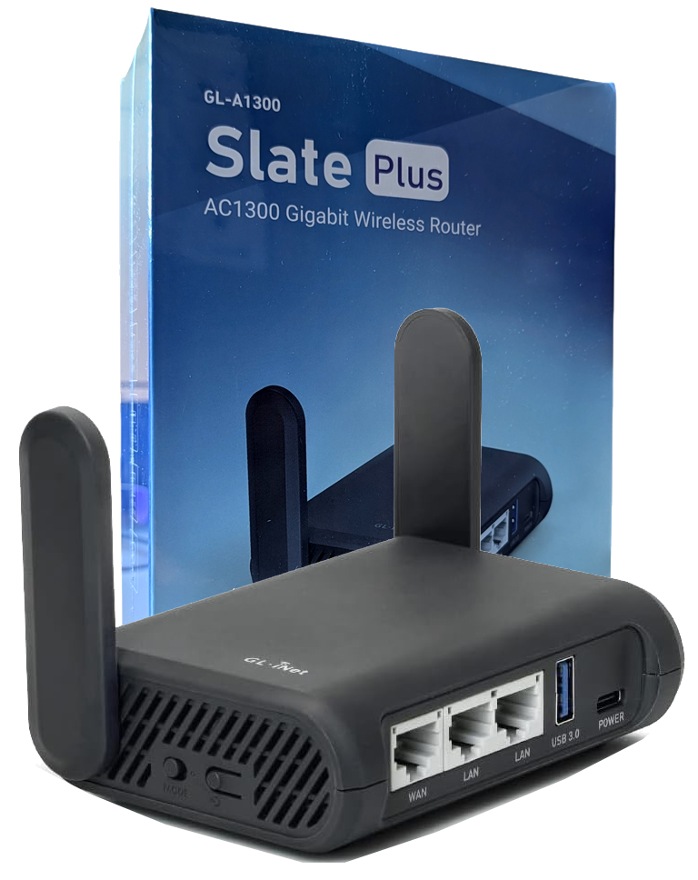 Cestovný Bezdrôtový Router Gl.inet Slate Plus GL-A1300 Vpn Captive 2,4/5