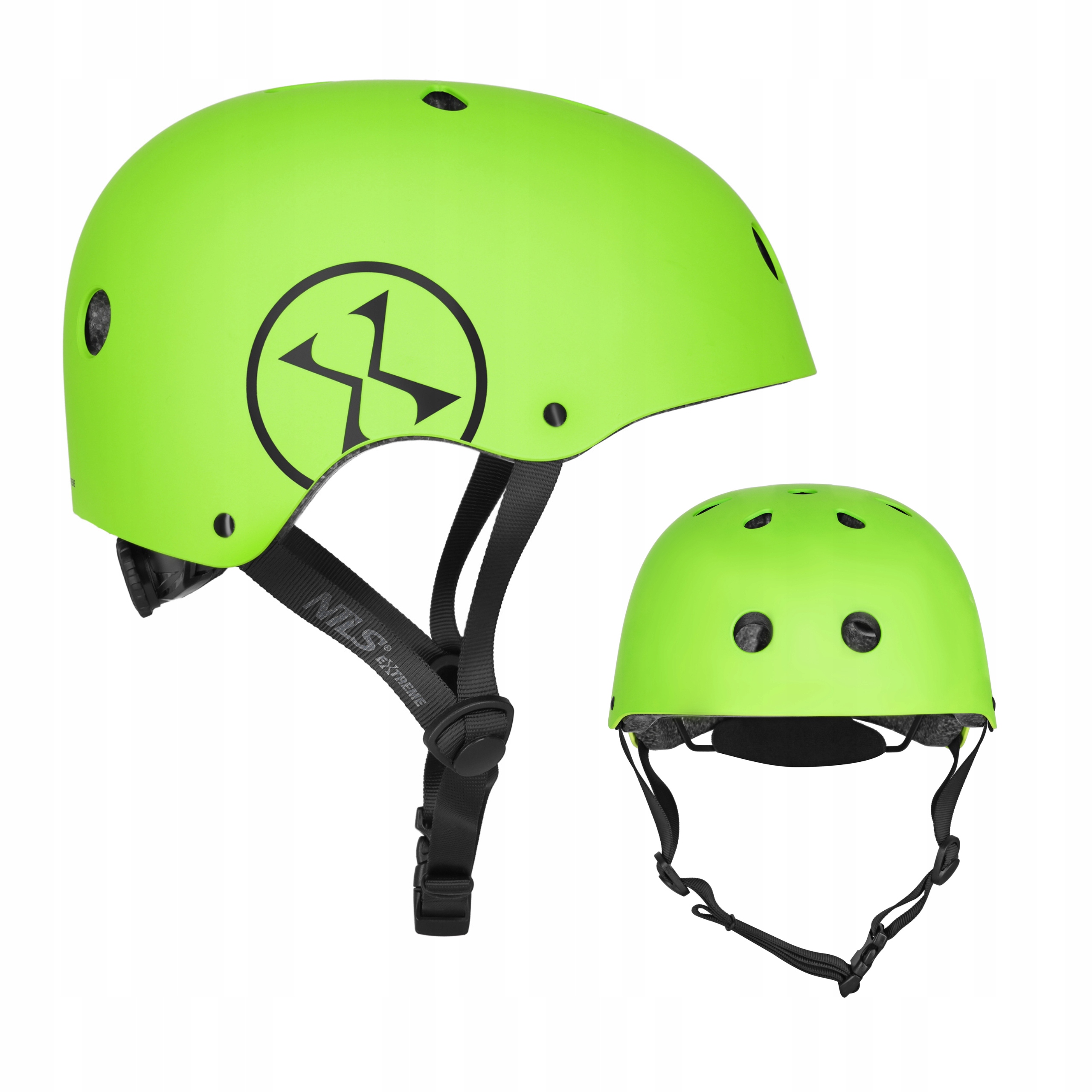 Kask ochronny na bmx rolki hulajnogę zielony orzeszek 52-56cm Nils Extreme