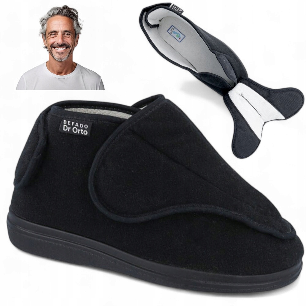 Pánské boty Papuče na suchý zip Široké Dr Orto Zdravotní 46