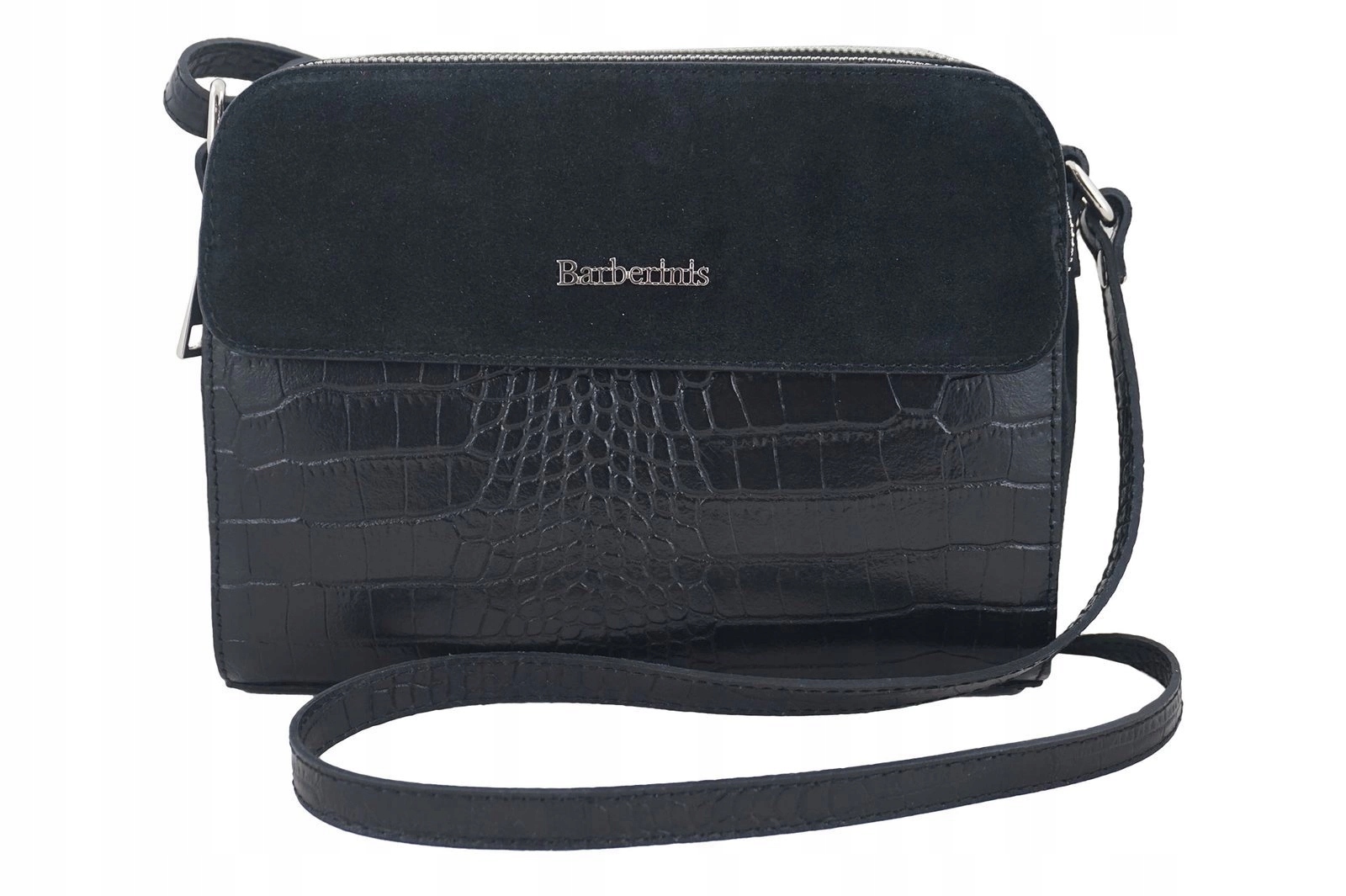 Dámská kožená kabelka crossbody kabelka přes rameno černá