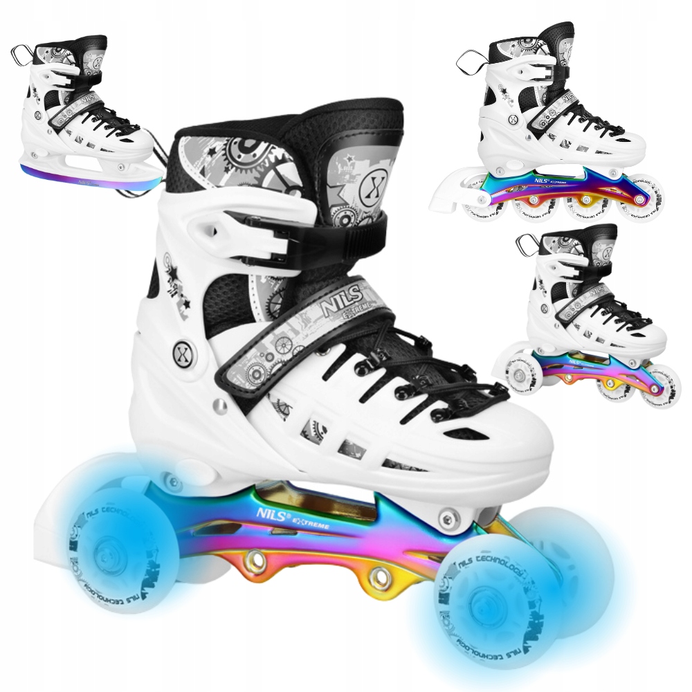 Kolečkové Brusle 4v1 Brusle 2v1 Kolečkové brusle s regulací Rekreační Brusle Na Led Dětské 39-42