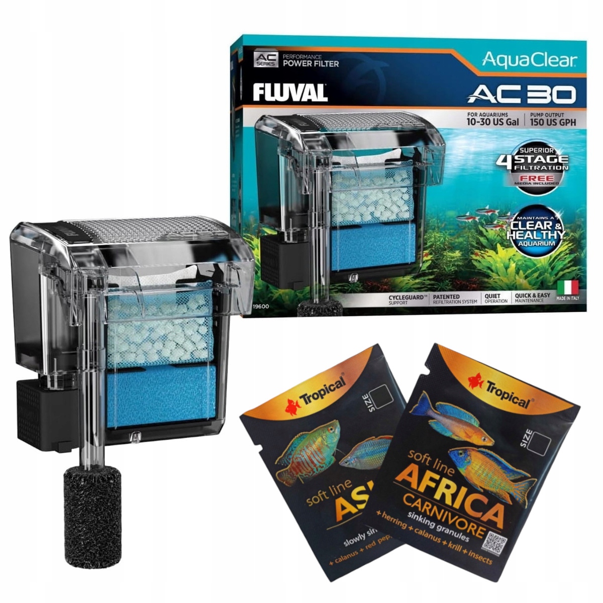 Fluval AquaClear 30 Filtr kaskadowy do 114L gratisy