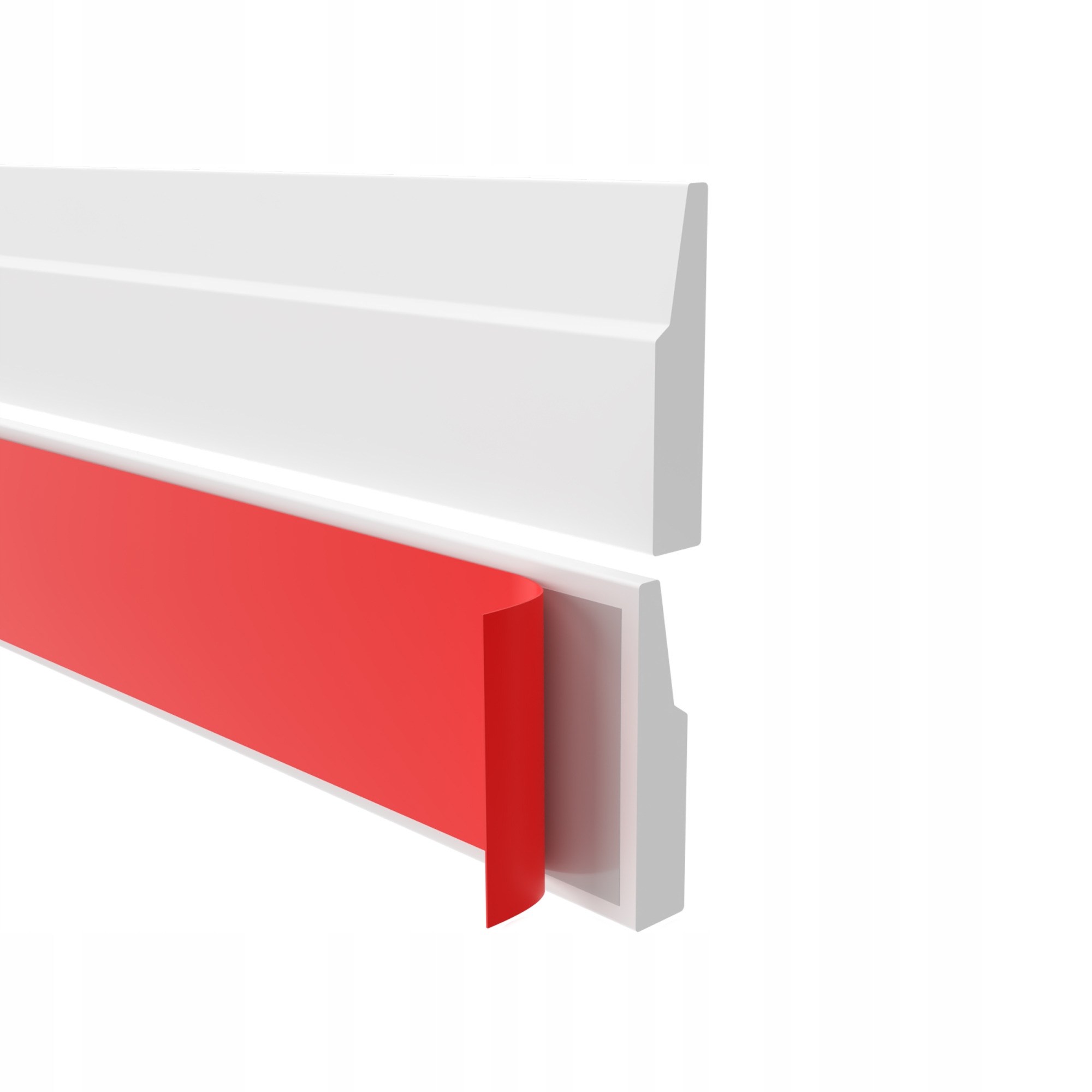 Podlahová lišta Flex, samolepiaca Pvc Premium, moderná, 32 mm, 5 m, biela