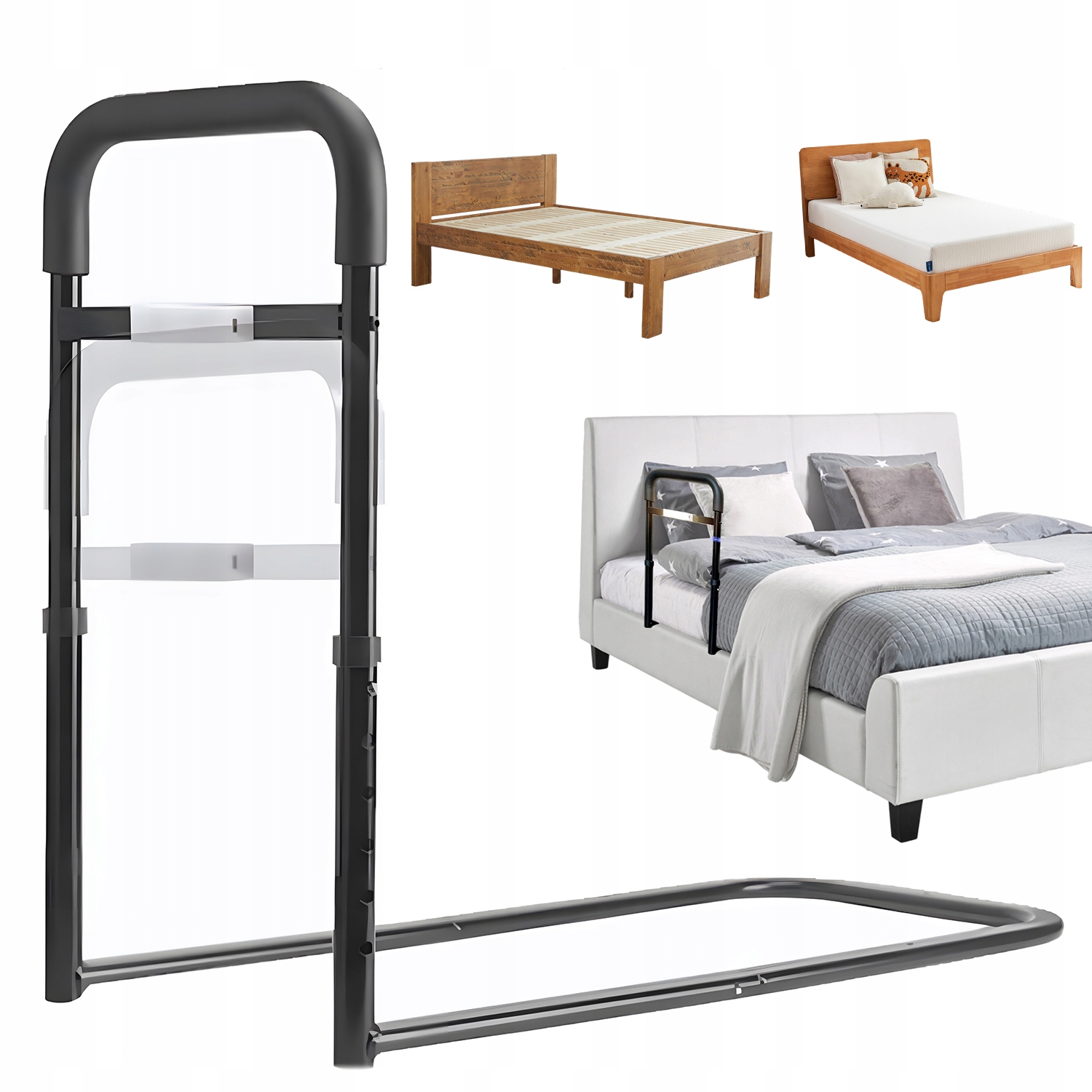 Poręcz Przyłóżkowa Ułatwiająca Wstawanie Z Łóżka Led Z Regulacją Wysokości