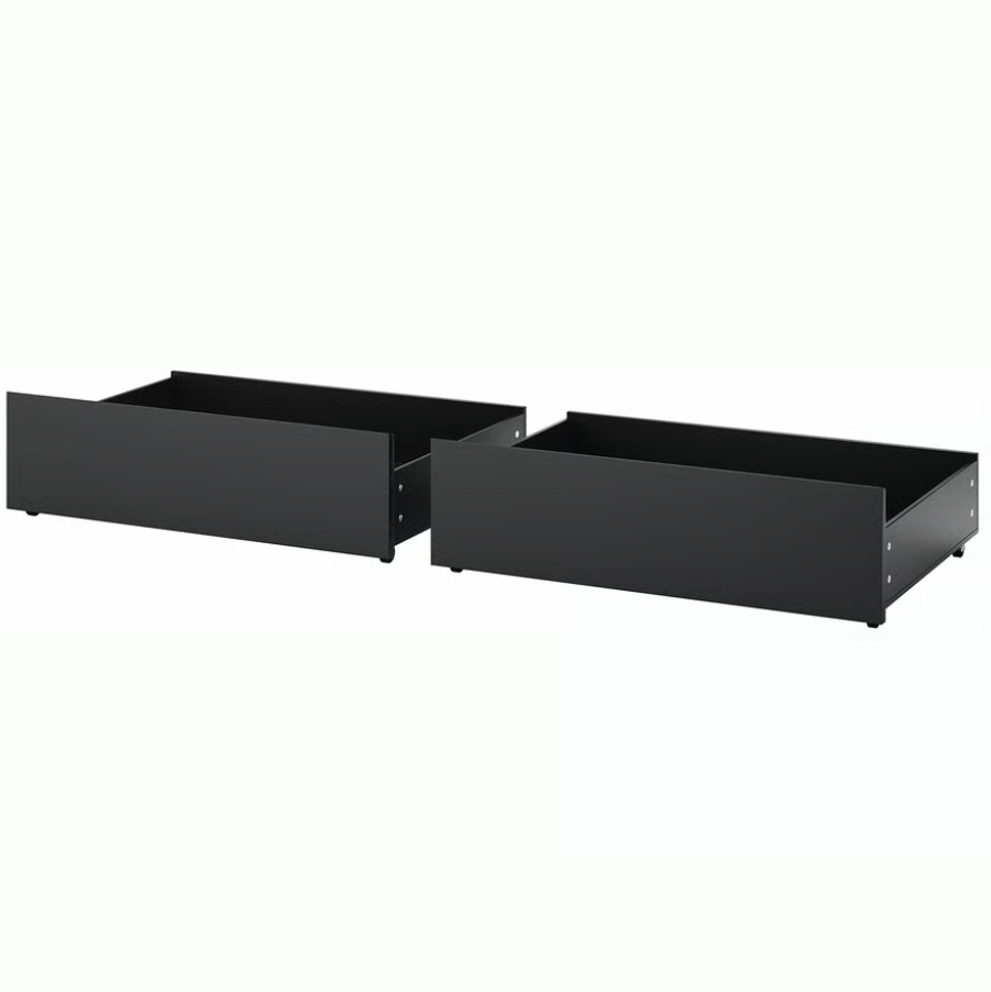 Ikea Malm Kontajner na posteľnú bielizeň, čierno-hnedý, 200 cm