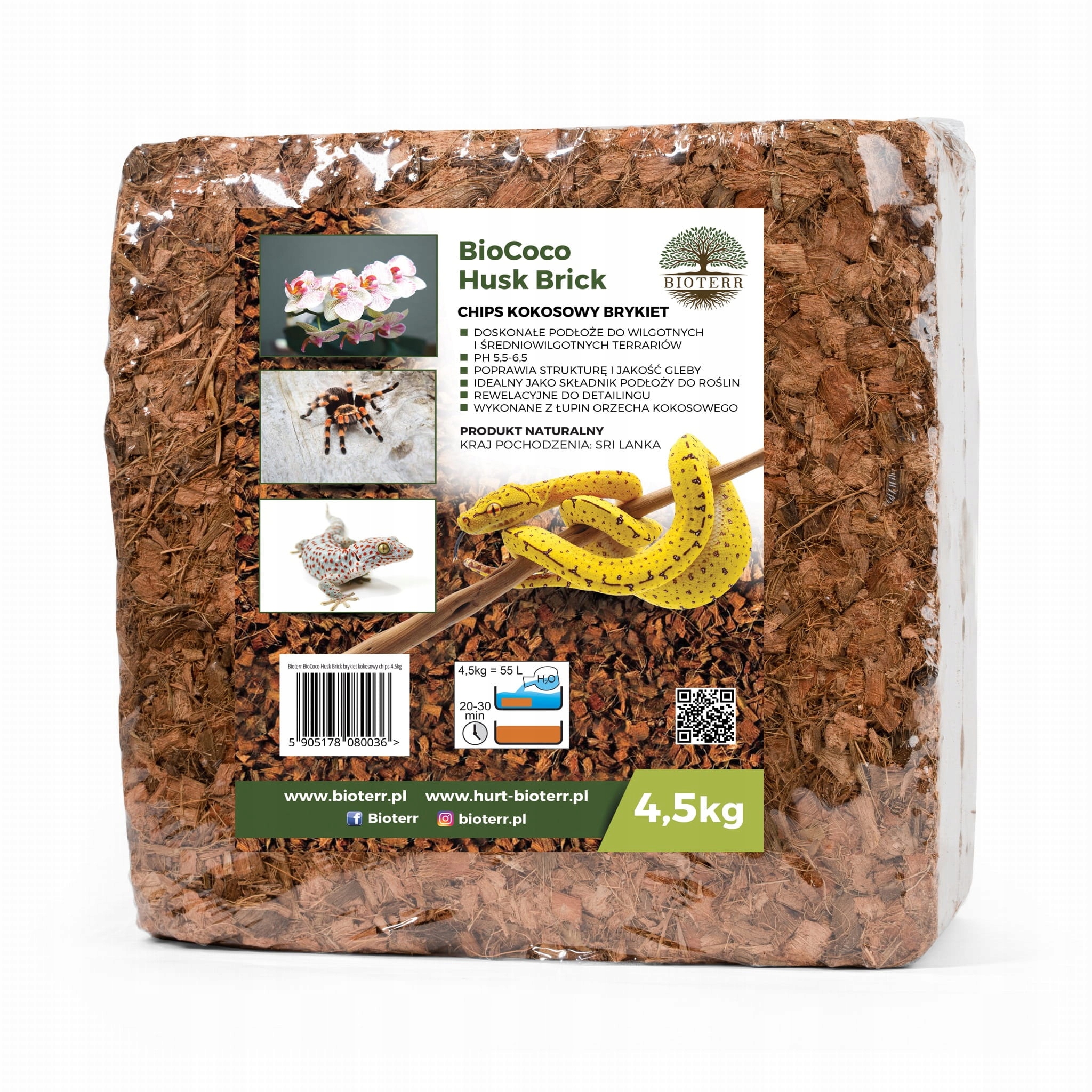 

BioCoco Husk Brick brykiet kokosowy chips 4,5kg