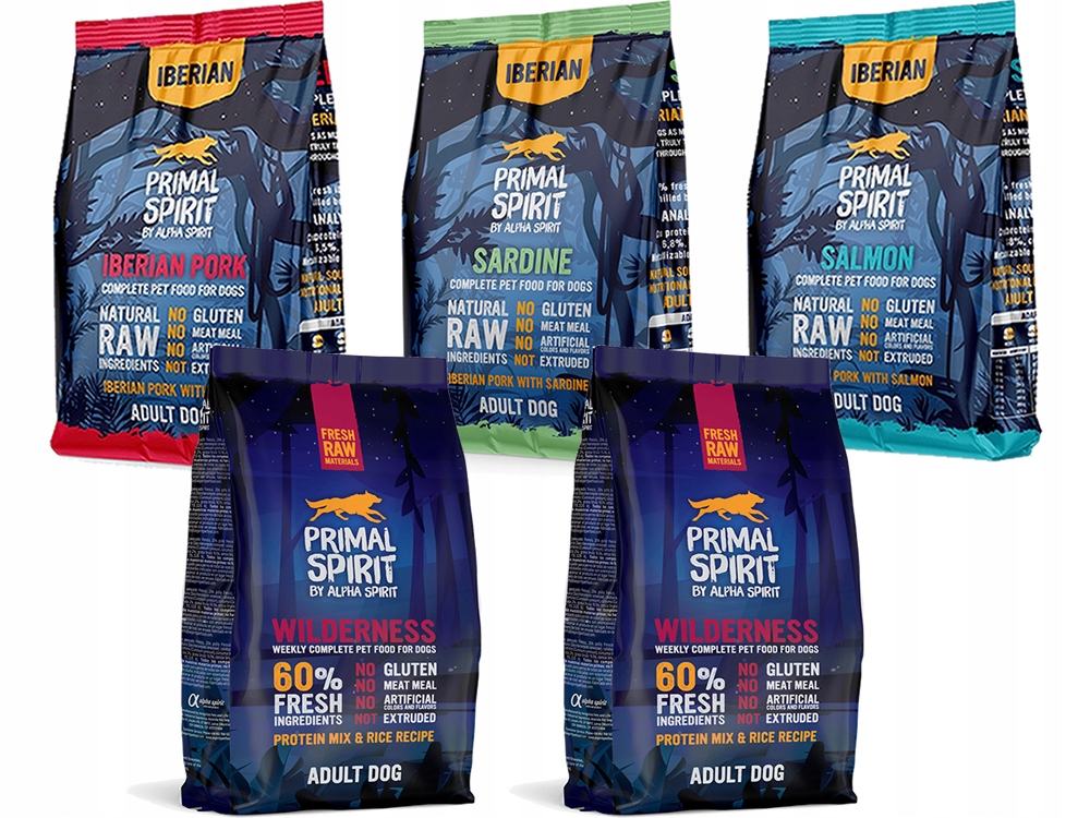 Primal Spirit Pakiet Próbny 5x 1kg MIX Smaków