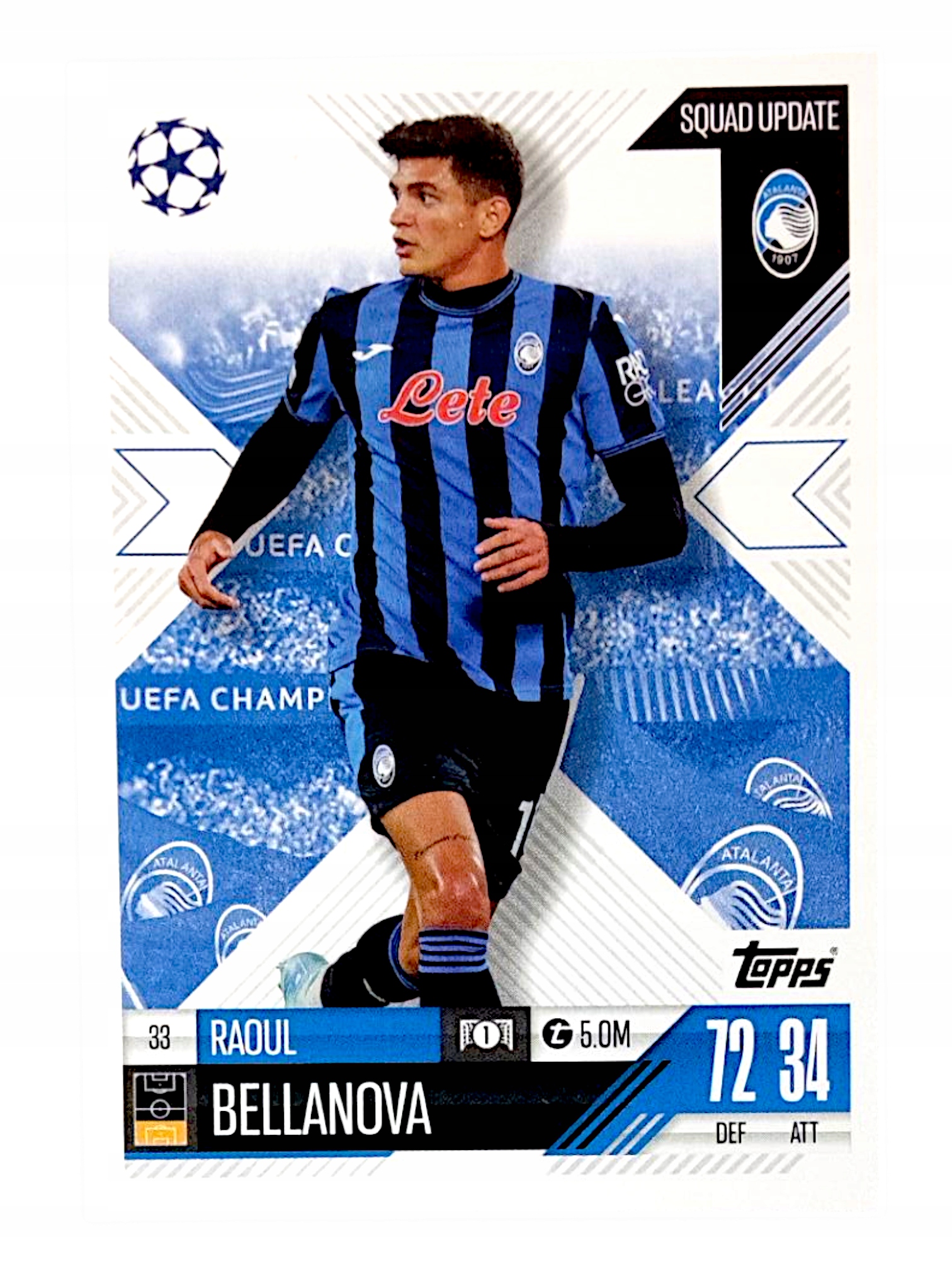 Topps Match Attax Extra 2025 Squad Update 33 Raoul Bellanova Atalanta