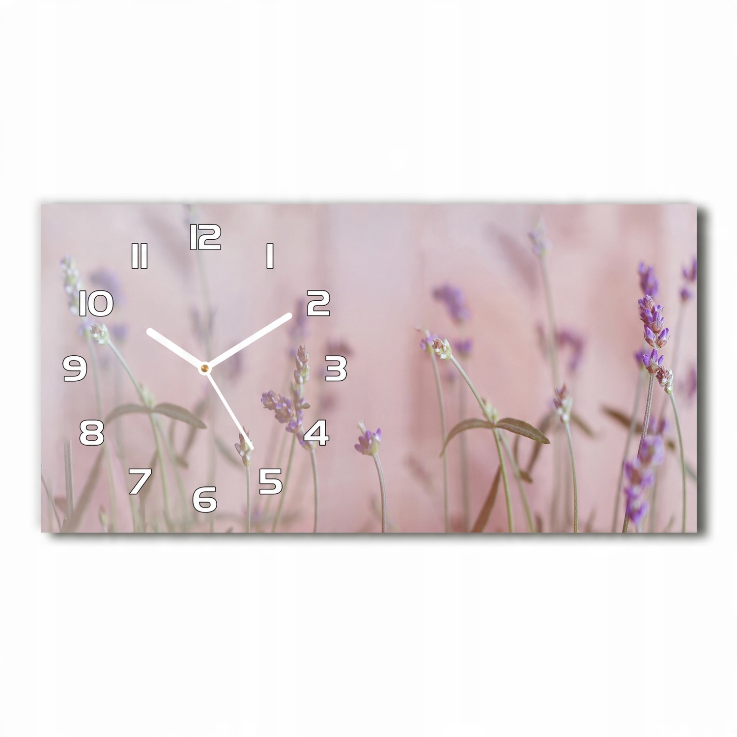 

Szklany zegar ścienny do salonu Lawenda 60x30 cm