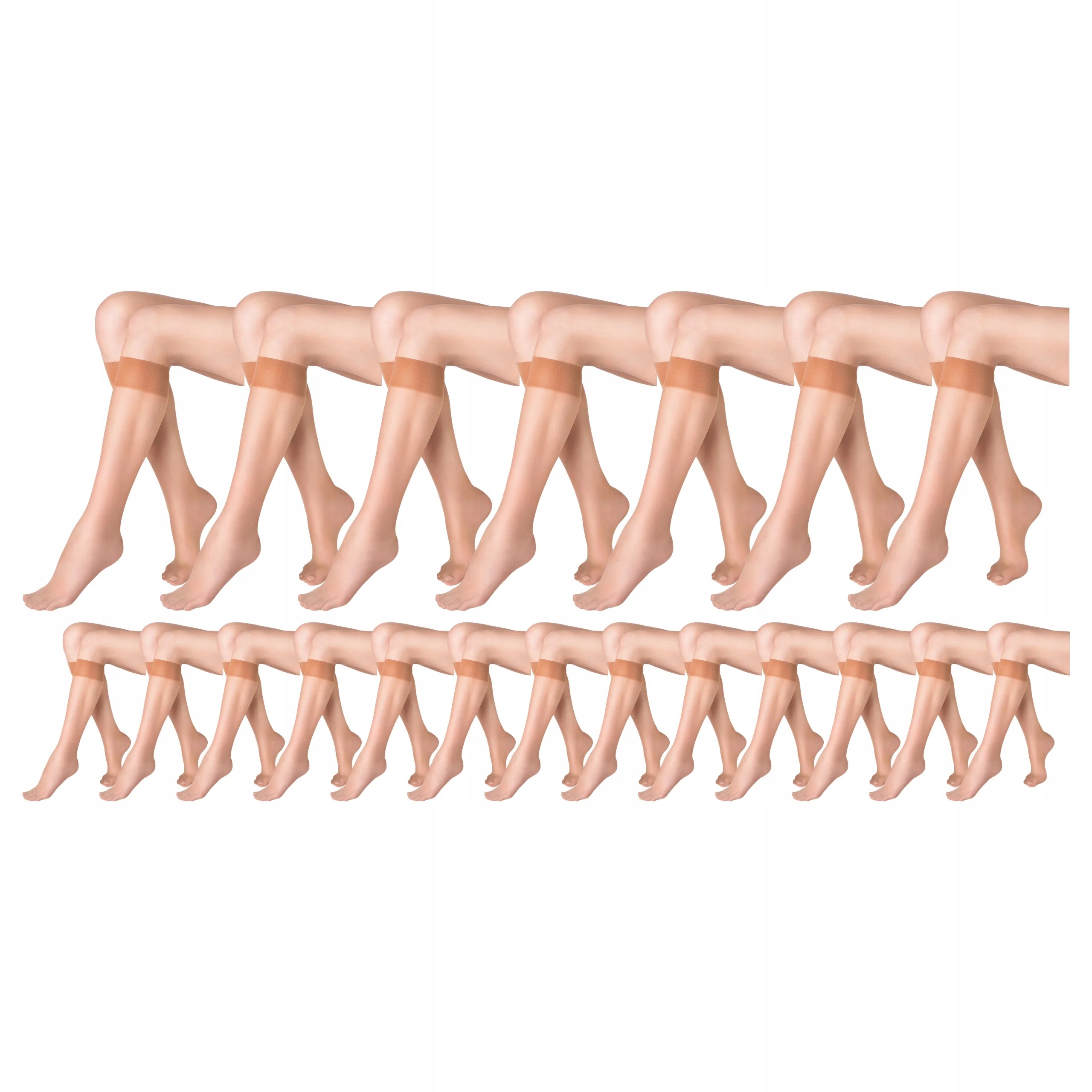 20 x Tenké dámské klasické podkolenky Ufki Marilyn Beige 2 páry