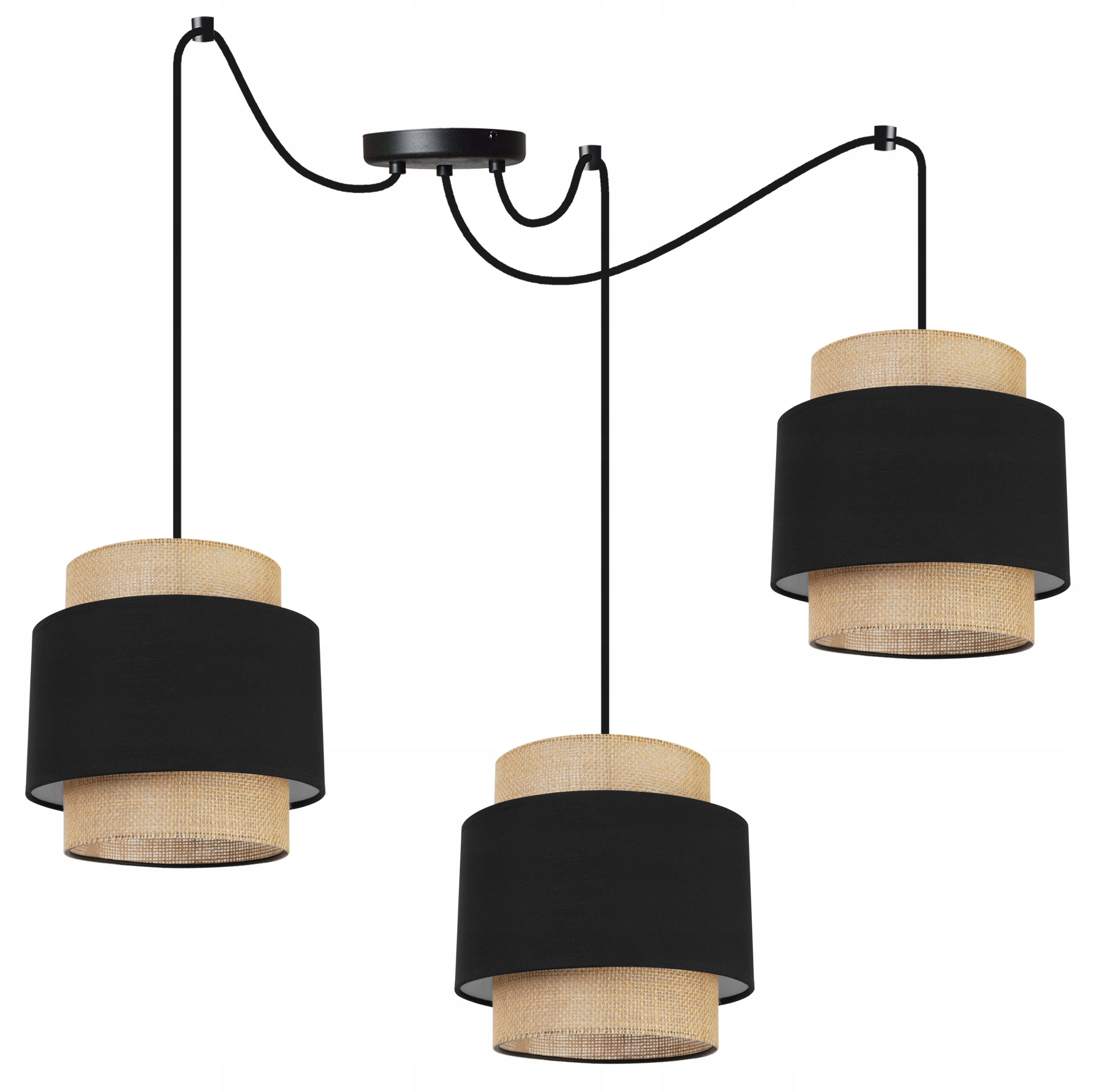 Závěsné Stropní Svítidlo Lustr Trojitý Pavouk Loft Stínidlo Boho Do Pokoje