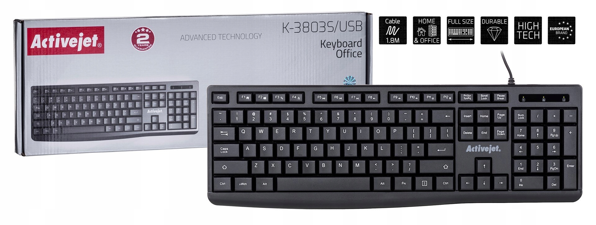 Activejet K-3803S Klawiatura przewodowa Usb