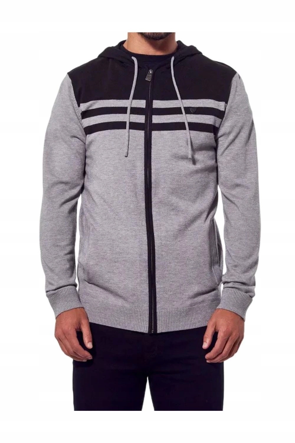 Pánský svetr Kaporal Jeans, šedý, pohodlný, s kapucí módní vel. M