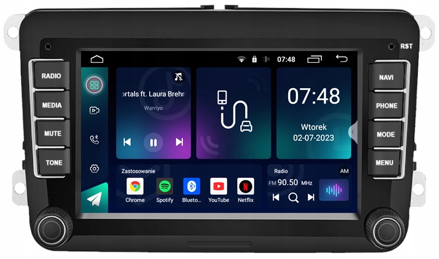 RADIO SAMOCHODOWE NAWIGACJA 2DIN RADIO VW PASSAT B6 B7 GOLF 5 V 6 VI PRO Radio informacja RDS pasmo AM pasmo FM