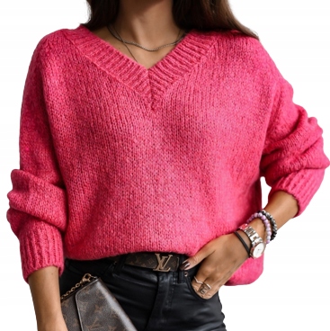 Cocomore Svetr V Růžový Amarantový Tenký