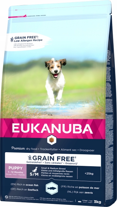 Eukanuba Puppy&Junior Small/Medium Grain Free Losos 3kg