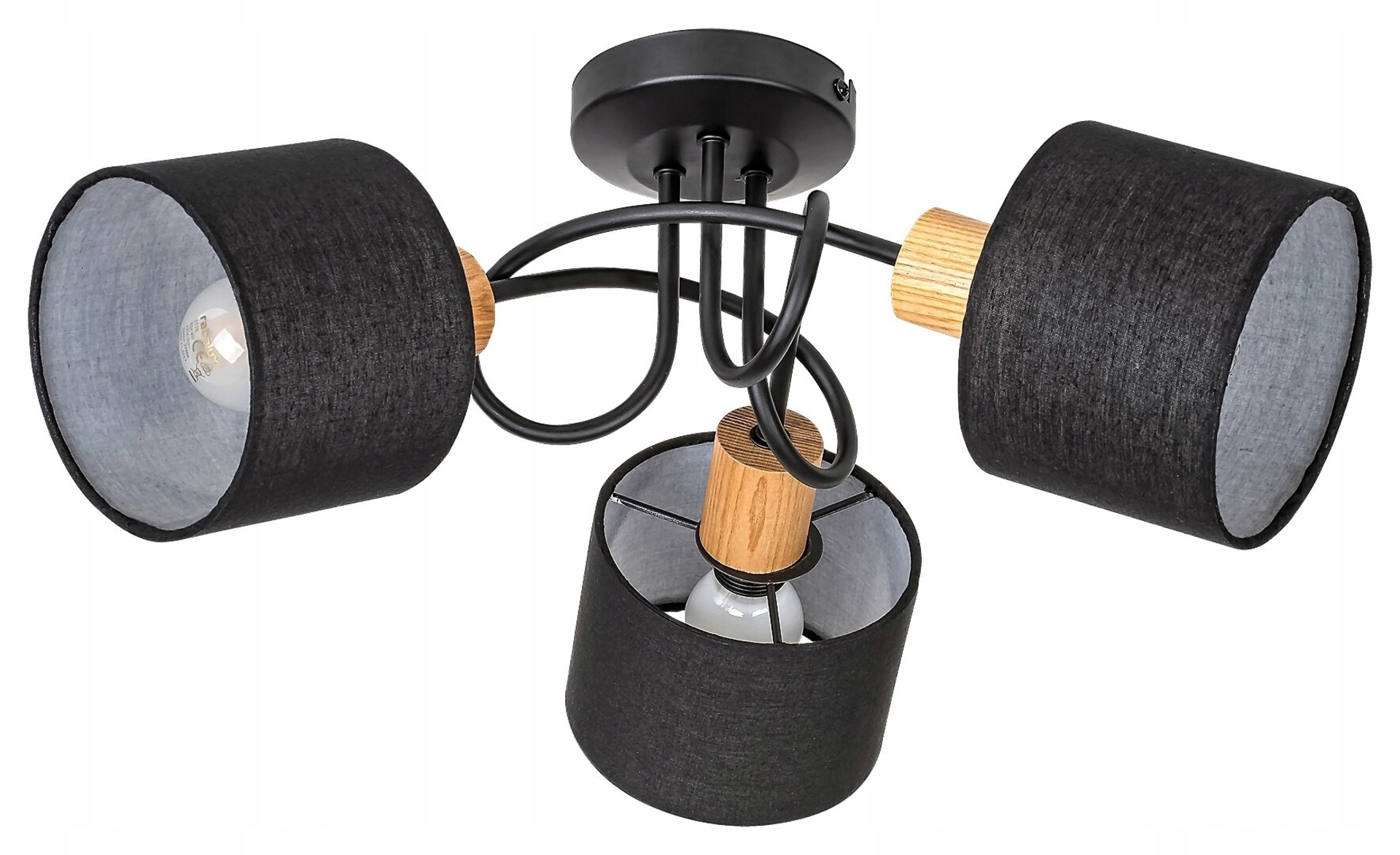 Bodové svietidlo Rabalux Miguel 3xE14 dub/čierna, otočné hlavy, IP20