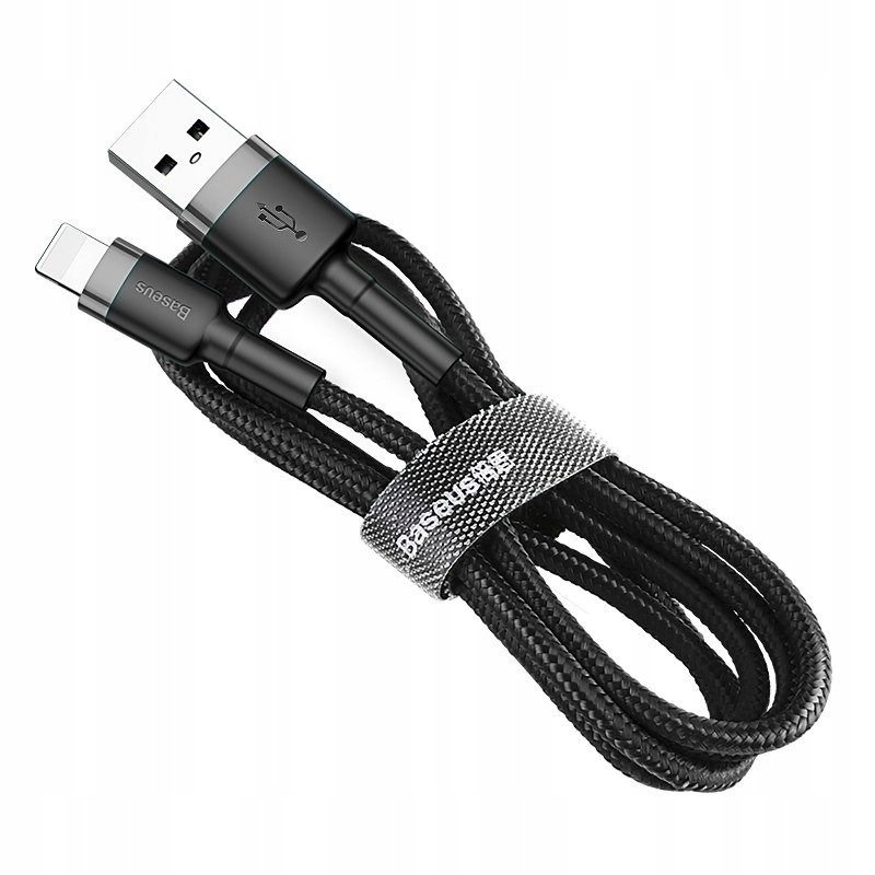 Kabel Baseus CALKLF-CG1 (Lightning M Usb 2.0 M; 2m; kolor szaro-czarny)