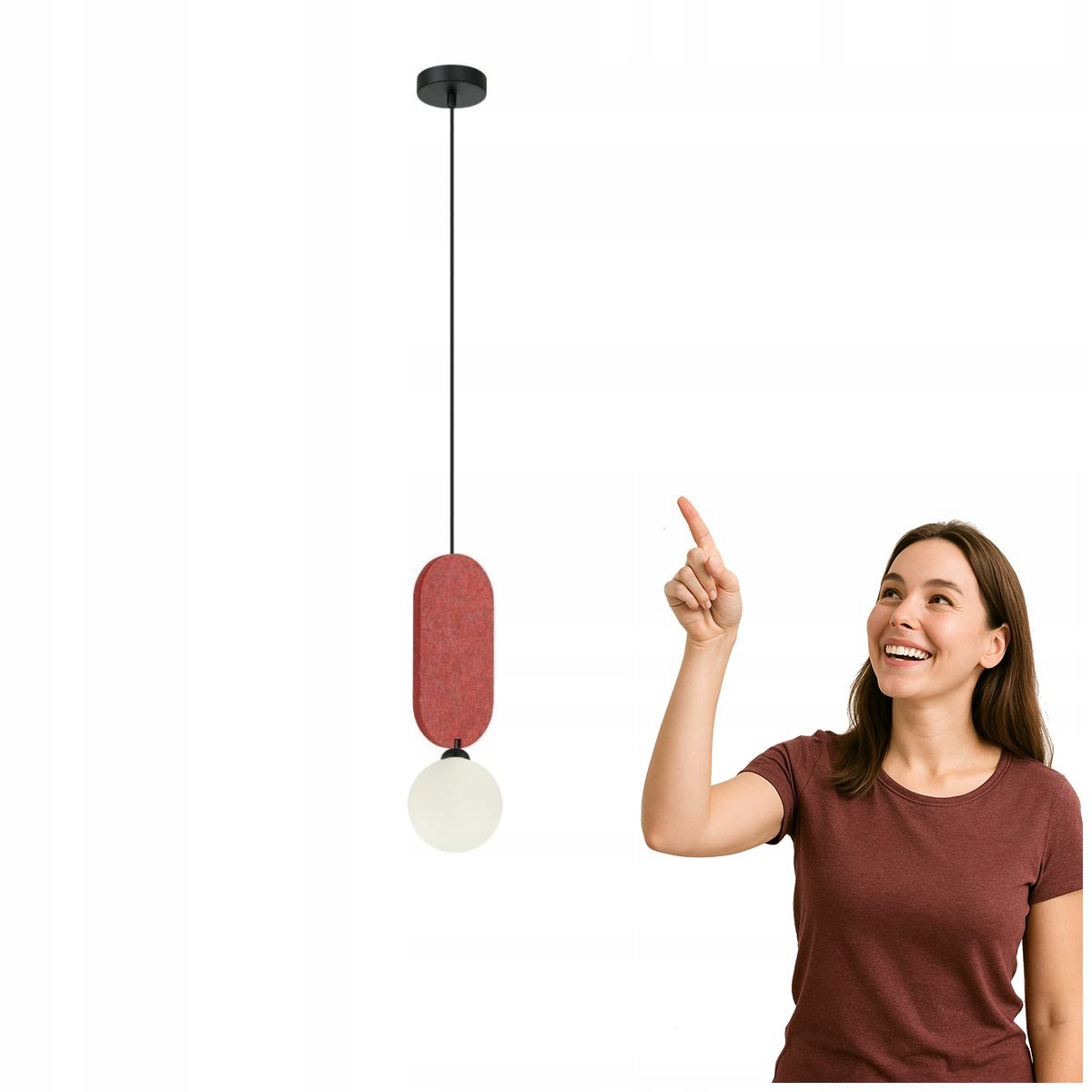 Závěsná lampa Lorenzo PND-59815-1-RED Italux