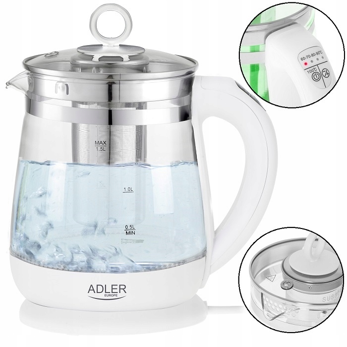 Czajnik Elektryczny Zaparzacz 1,5L Reg Temp AD1299